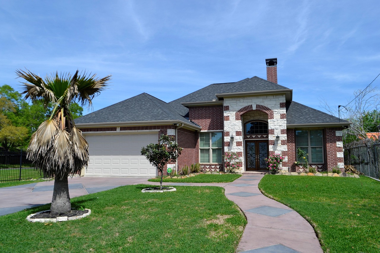 lawn, tree, house, grass, luxury, summer, architecture, outdoors, home, garden, family home, houston, texas, real-estate, lifestyle, plant, residential, dwelling, lawn care, garage, front yard, path, brick house, window, brick, chimney, white, brown, blue skies, clear skies, partly cloudy, success, retire, retirement, investment, casa, bright, sunny, blue, green, exotic plant, tropical plant, tropics, fine, nature, refined, blue sky, spring, landscape, sunlight, environment, fresh, scenic, sky, day, paved, building, estate, houston texas, neighborhood, structure, trees, yard, abode, usa, contemporary, housing, foyer, exterior, shade, black, roofing, 2000, 1990, residence, upscale, spacious, entrance, expensive, luxurious, own, rent, mortgage, insurance, claim, siding, property, suburbs, living, real, wealth, realty, style, comfortable, design, front